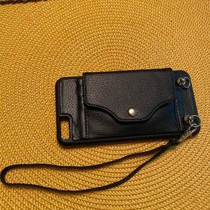 Black Lameeku phone case with wrist strap/wallet